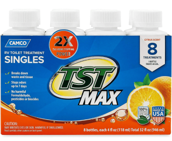 Camco TST Max RV Toilet Treatment, 4 fl oz - Orange, 8 Count
