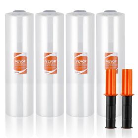 VEVOR Stretch Film, 15 inches x 1200 feet, 4 Pack, 80 Gauge Industrial Strength Clear Durable Stretch Wrap Roll