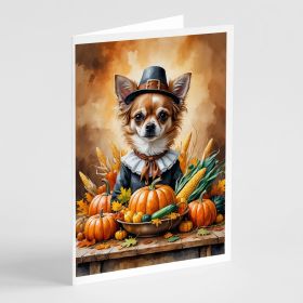 Chihuahua Thanksgiving Greeting Cards Pack of 8 Blank Cards with Envelopes Whimsical A7 Size 5x7