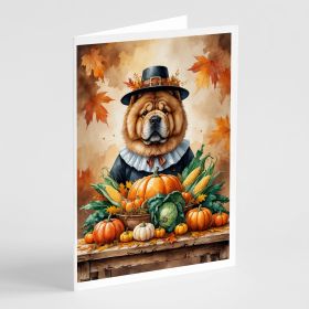 Chow Chow Thanksgiving Greeting Cards Pack of 8 Blank Cards with Envelopes Whimsical A7 Size 5x7