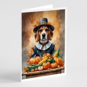 Beagle Thanksgiving Greeting Cards Pack of 8 Blank Cards with Envelopes Whimsical A7 Size 5x7