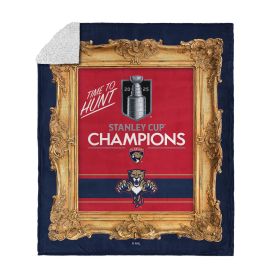 Florida Panthers NHL Portrait Silk Touch Sherpa Throw Blanket 50x60 inches