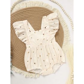 Baby Girl Honeybee Bubble Romper - 1st Bee Day Romper, Infant Bee Birthday Outfit, Cute Bee Romper For Baby (Option: Apricot-9to12 Months)