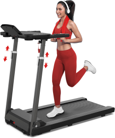 Treadmill With Tabletop Workstation And Adjustable Height (Color: BLACK)