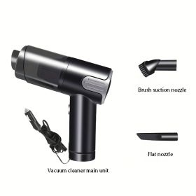 Wired Red And Silver Car Vacuum Cleaner  Home Handheld Mini Desktop Vacuum Cleaner Portable (Color: Silver)