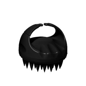 Factory Direct Sales Amazon Hot Sale Hand-held Silicone Shampoo Brush Massage Brush Shampoo Comb Bath Massage Tool (Color: BLACK)
