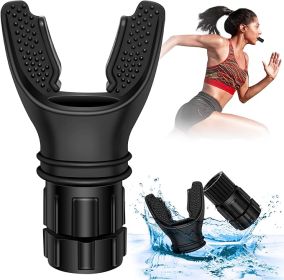 Breathing Trainer Respirator Fitness Equipment Exercise Lung Face Mouthpiece For Household Healthy Care Accessories (Color: BLACK)