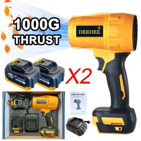Brushless Pure Copper Motor Jet Fan With Battery, Cordless Turbo Super Powerful Air Dust Collector, Handheld Powerful Dryer For Car Dust Removal, (Color: Yellow)