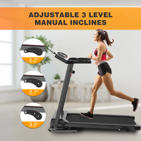Motorized Treadmills For Home Use (Color: BLACK)